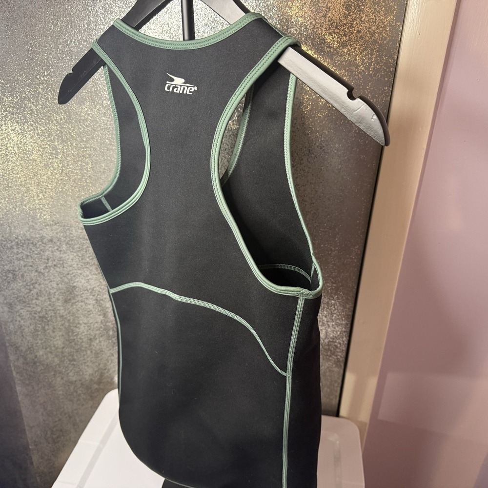 Crane Women’s XL Black Green Zip Sauna Sweat Suit Vest Activewear Fitness Gym - Picture 7 of 7